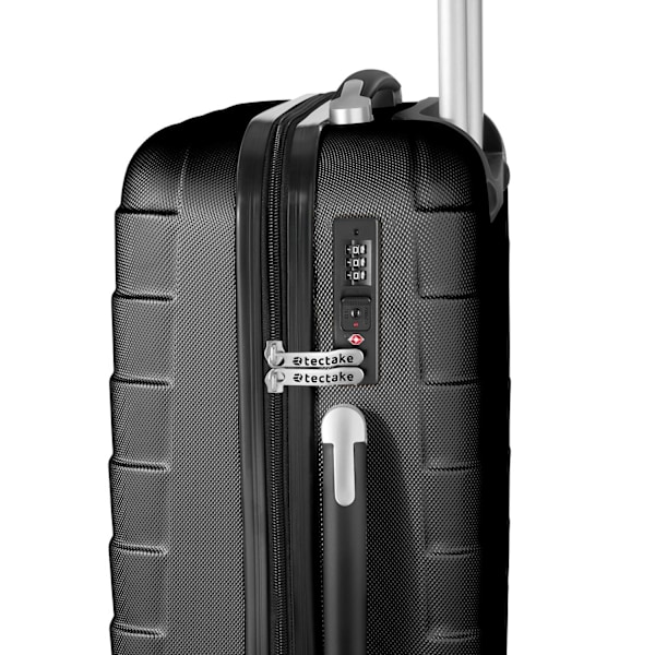 tectake Kuffertsæt 3-dele hardcase -  sort Black one size