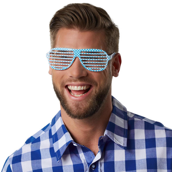 tectake Party-gitterbriller -  blå//hvid White one size
