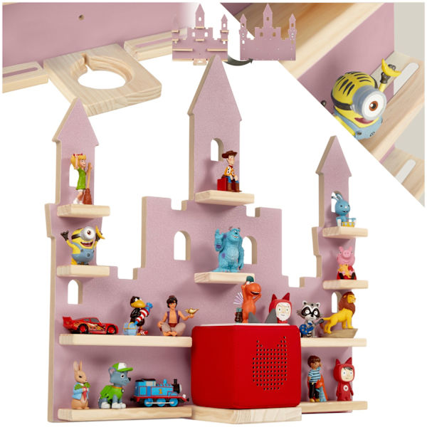 tectake Væghylde MyLittleStory Princess Castle til op til 22 Tonies Pink