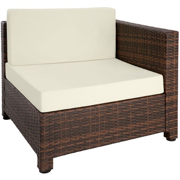 tectake Polyrattan loungesæt med aluminiumstel -  sort/brun Brown