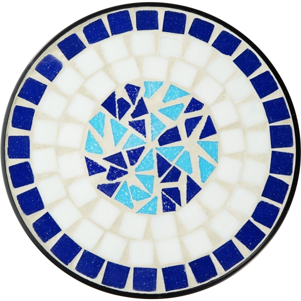 tectake Altanbord Mosaik 30x30x61,5cm -  hvid/blå Blue