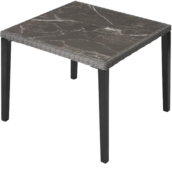 tectake Polyrattan havebord Taranto med 4 stole Rosarno -  grå Grey