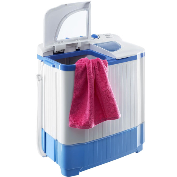 tectake Mini vaskemaskine med 4,5 kg. vask og 3,5 kg. centrifugering White