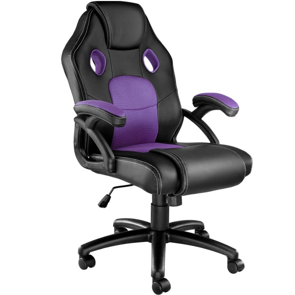 tectake Gamer stol Mike -  sort/lilla Purple