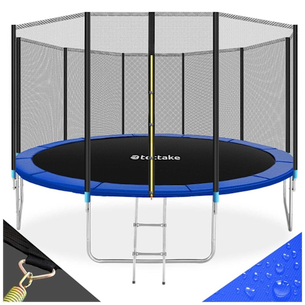 tectake Trampolin med sikkerhedsnet - 457 cm 457 cm Blue