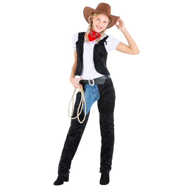 tectake Cowgirl Amber kostume Black XL