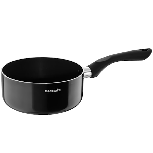 tectake Grydesæt Varese, aluminium med glaslåg, 15-dele Black