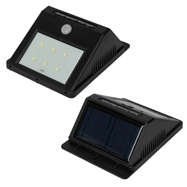 tectake 10x LED lampe med bevægelsessensor og solceller Black