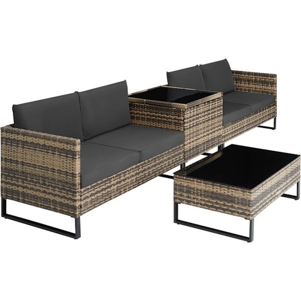 tectake Polyrattan loungesæt Ostuni -  natur Nature