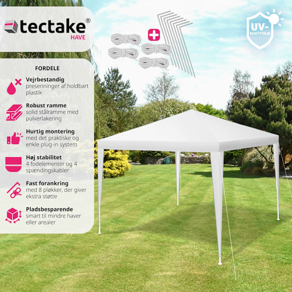 tectake Havepavillon Kara 3x3 m -  hvid White