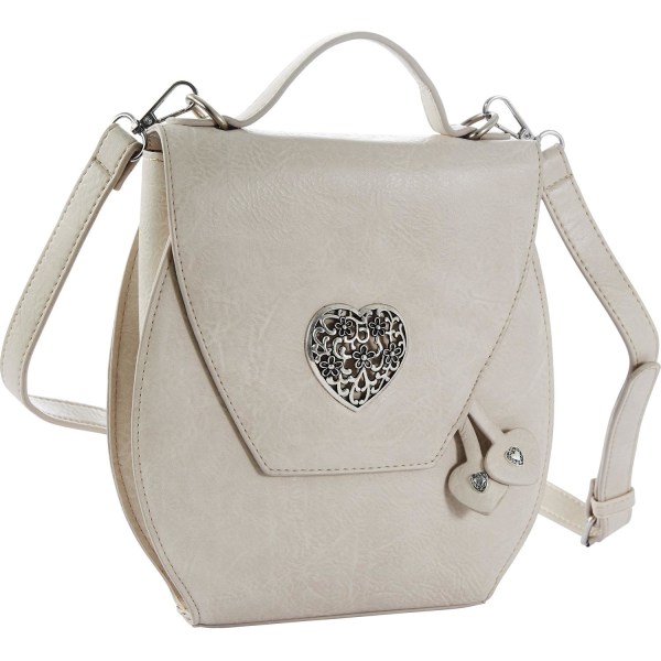 tectake Håndtaske med stor hjerte-dekoration -  beige Beige one size