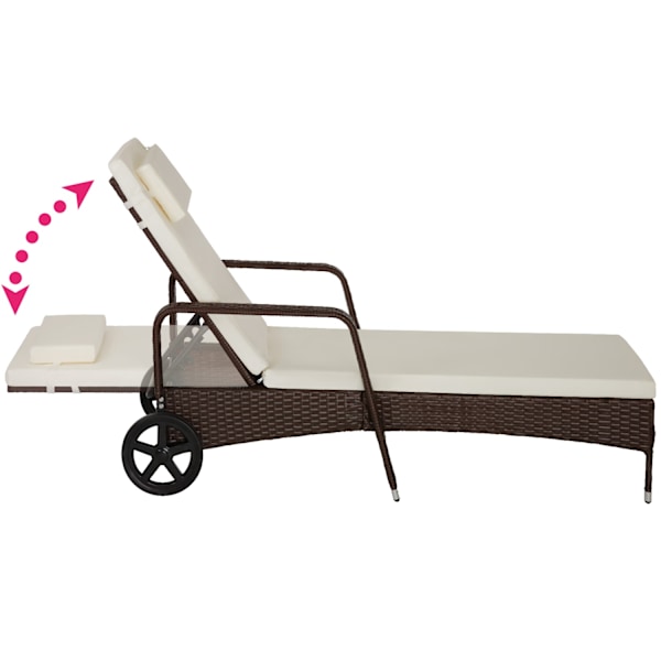 tectake Polyrattan solseng Cassis -  brunmeleret Brown