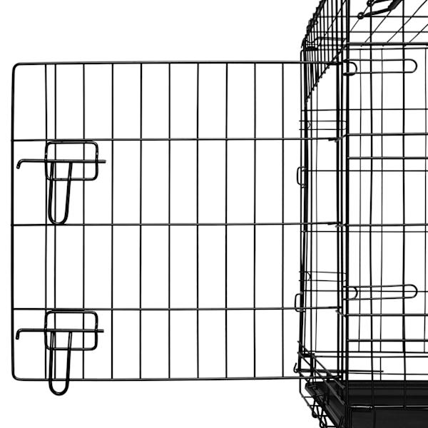 tectake Hundebur Luna, sammenklappelig, med 2 døre - 108 x 71 x 76 cm 108 x 71 x 76 cm Black