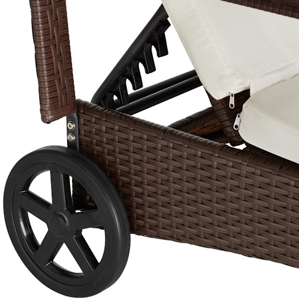 tectake Polyrattan solseng Cassis -  brunmeleret Brown