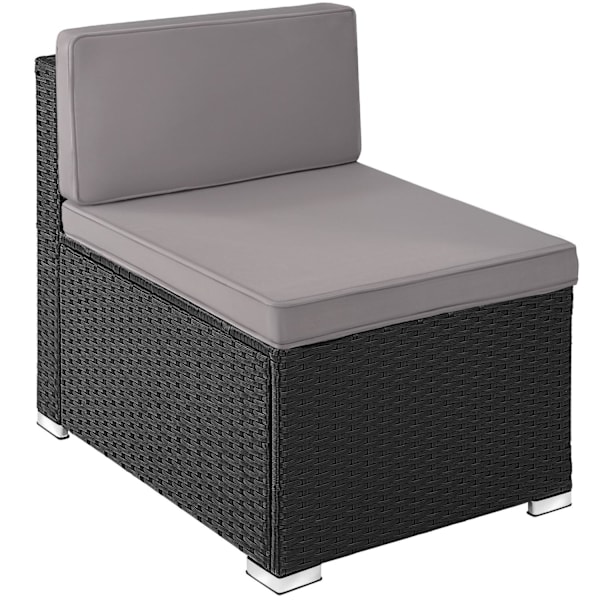 tectake Polyrattan loungesæt Lignano med 2 lænestole -  sort Black