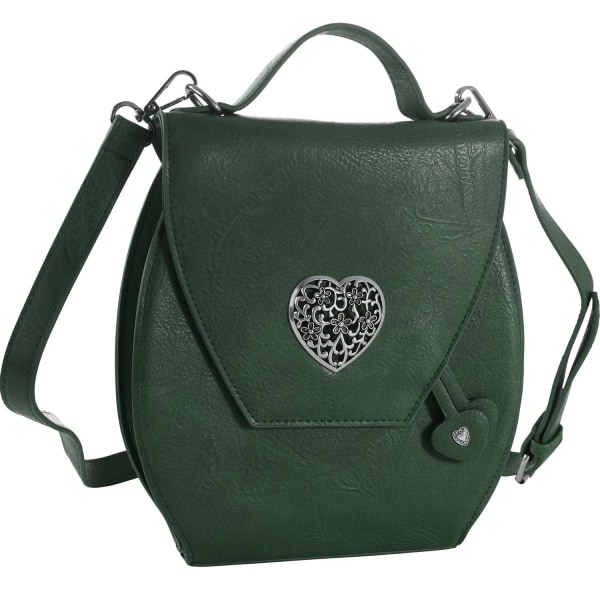 tectake Håndtaske med stor hjerte-dekoration -  grøn Green one size