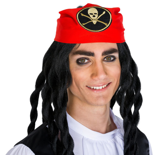 tectake Piratkaptajn Brysk kostume Black L