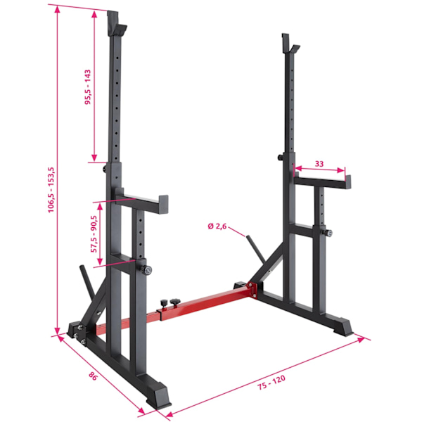 tectake Squat rack Creed Black