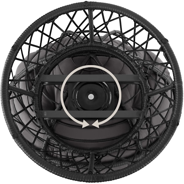 tectake Polyrattan havestol Gargano -  sort Black