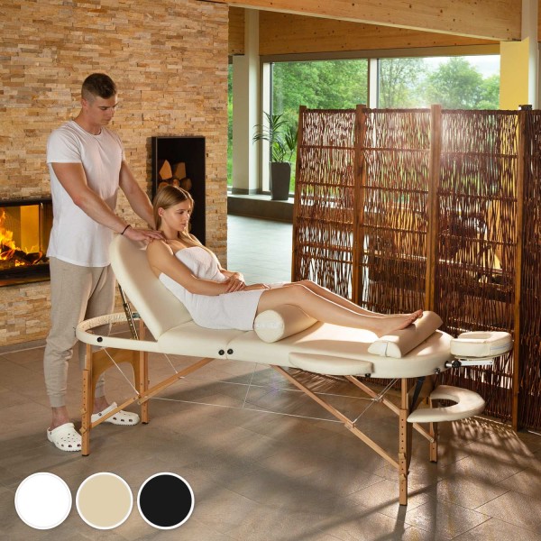 tectake Massagebriks Sawsan med 3 zoner, 5 cm polstring -  beige Beige