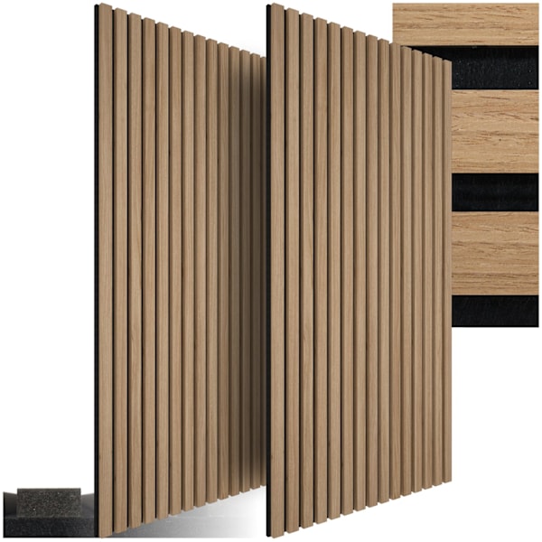 tectake Akustikpaneler Sonic Wall trælook -  Lys eg