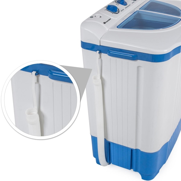 tectake Mini vaskemaskine med 4,5 kg. vask og 3,5 kg. centrifuge White