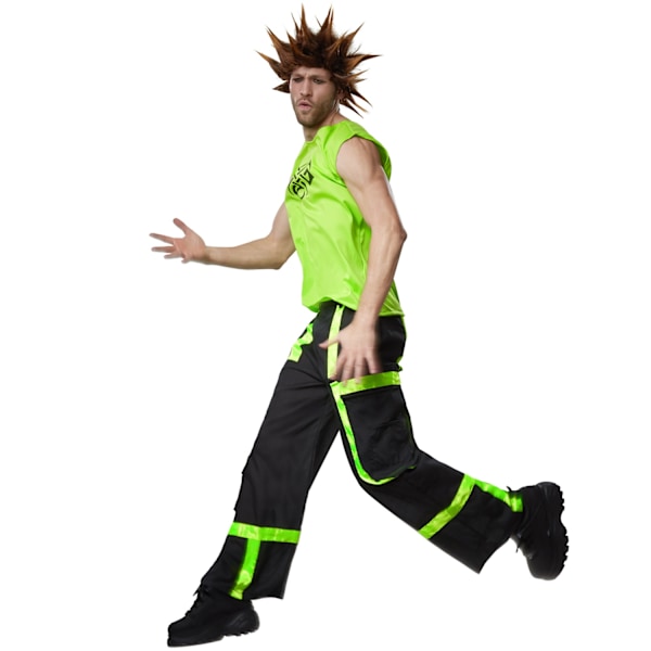 tectake Cool Raver kostume mand Green S