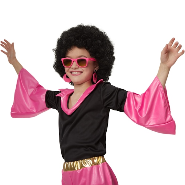 tectake Groovy Disco pige børnekostume Pink 140 (9-10y)