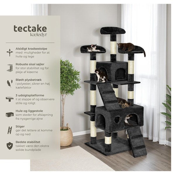 tectake Kradsetræ Mogli -  sort Black