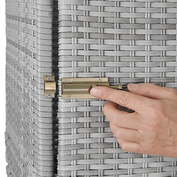 tectake Sæt med liggestole + bord i polyrattan/aluminium -  lysegrå Light grey