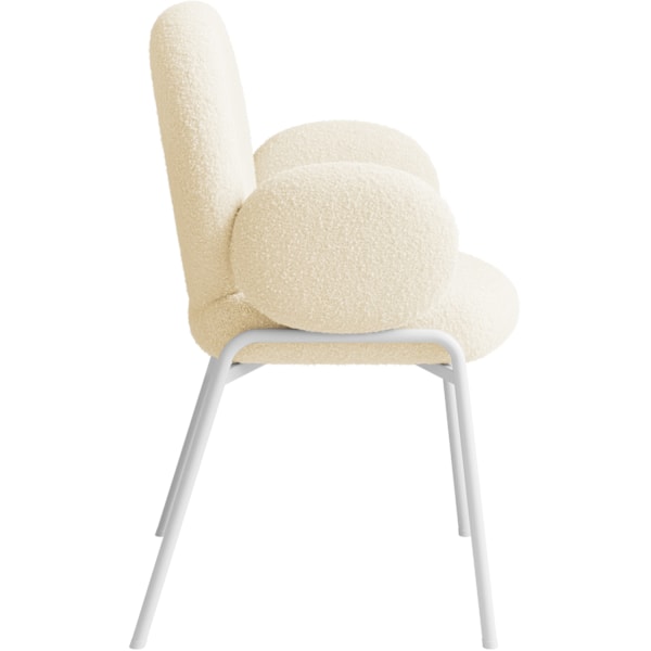 tectake Stol Scandi polstret, Bouclé-stof -  creme Cream