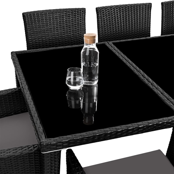 tectake Polyrattan loungesæt Menorca -  sort Black