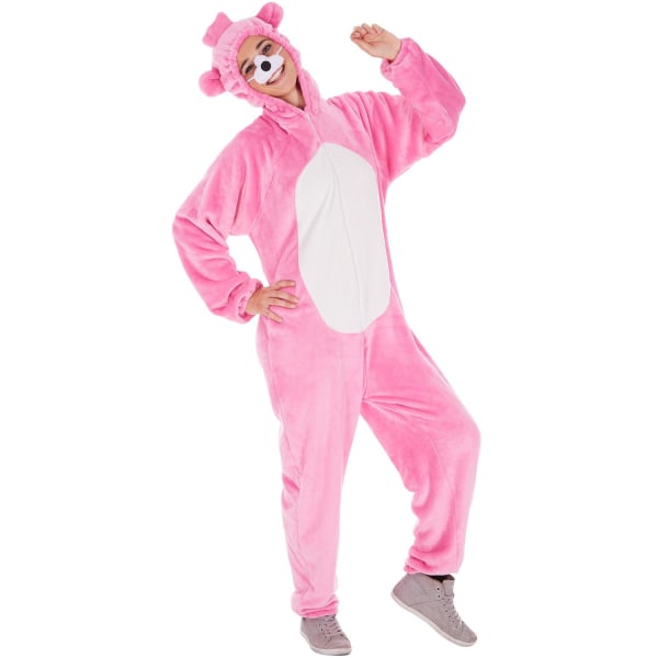 tectake Unisex kostume Bjørneoverall pink Pink L