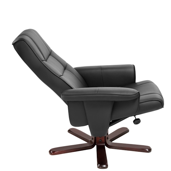 tectake Lænestol med skammel Model 1 -  sort/brun Brown