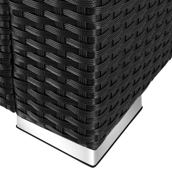 tectake Polyrattan puf med hynde -  sort/grå Grey
