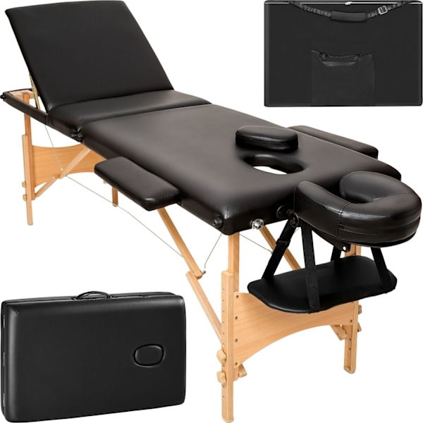 tectake Massagebriks med 3 zoner, polstring + taske -  sort Black