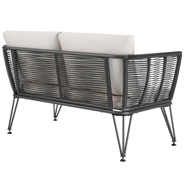 tectake Havemøbelsæt Sundo i rebdesign med polyrattan Graphite grey