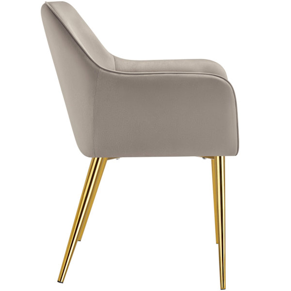 tectake Stol Avane, velour, polstret -  taupe taupe