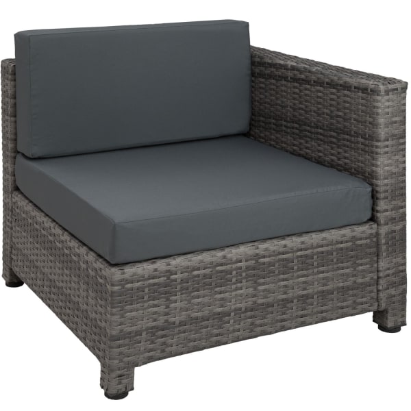 tectake Polyrattan loungesæt med aluminiumstel -  grå Grey