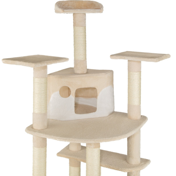 tectake Kradsetræ Fippi -  beige/hvid White