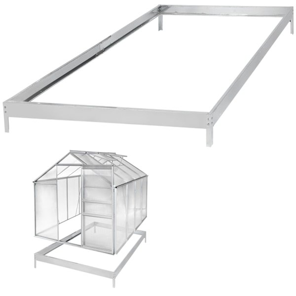 tectake Drivhus af aluminium med fundament, 185x250x195cm Transparent