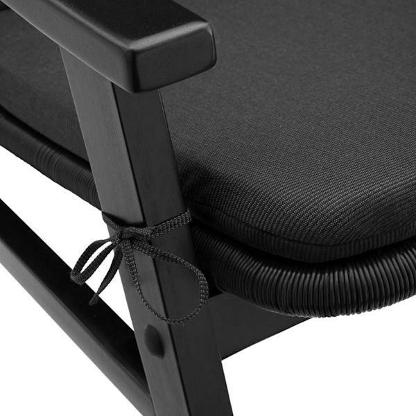 tectake Polyrattan havestol Treviso, træramme og polstring -  sort Black
