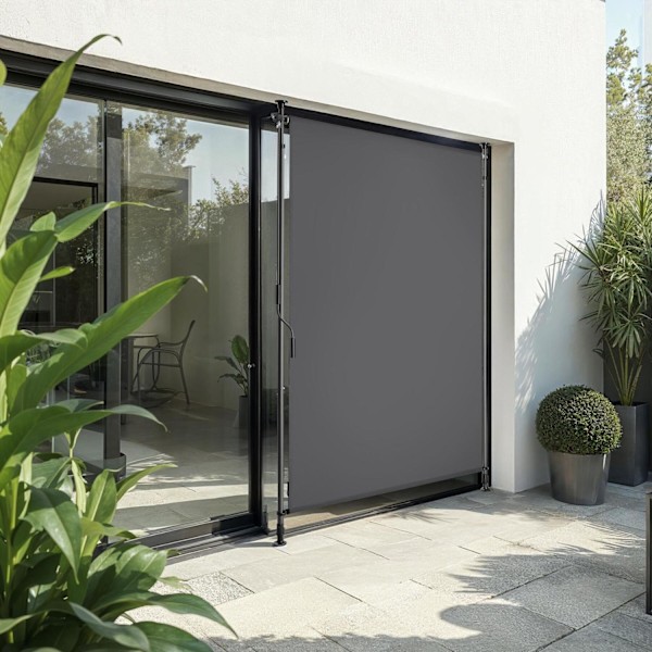 Klemmemarkise Taija med håndsving - 100 x 310 cm,sort Black