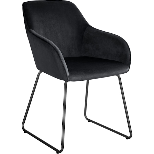 Spisebordsstol Jeane, velour - Velour sort/sort,pr. stk.