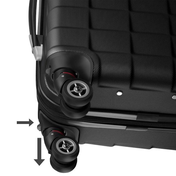 tectake Kuffertsæt 3-dele hardcase -  sort Black one size