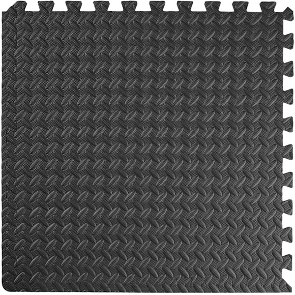 tectake Fitnessgulv med 24 brikker -  sort Black