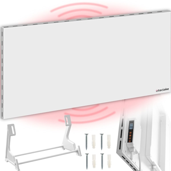 tectake Hybrid infrarød varmepanel med termostat og overophedningsbeskyttelse - 1100 W 1100 W White