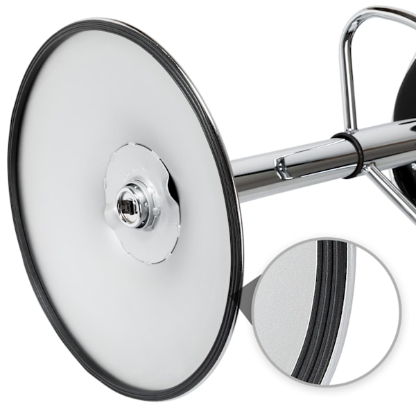 tectake Barstole, sæt med 2 stk., i kunstlæder og krom 60-81cm Black