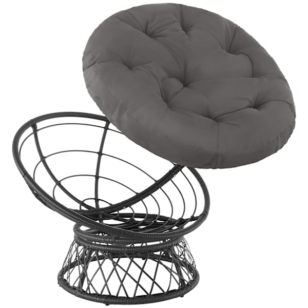 tectake Polyrattan havestol Gargano -  sort Black