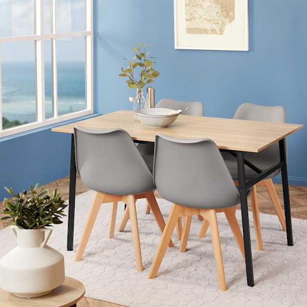 tectake Spisebord Swansea 120x75x76cm -  Industrielt lyst træ, egetræ Sonoma Light brown